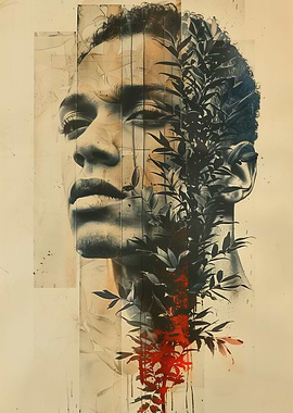 Poster collage with face