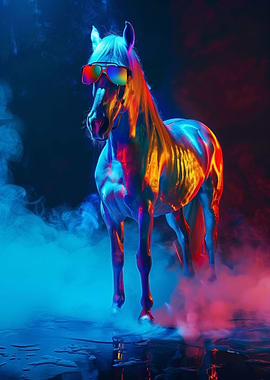 Horse In Colorful Paint