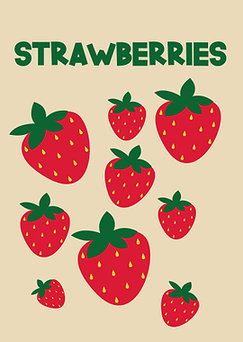 Strawberries art decor