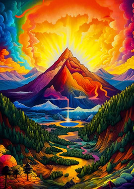 psychedelic mountain