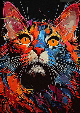 Painting Colorful Cat
