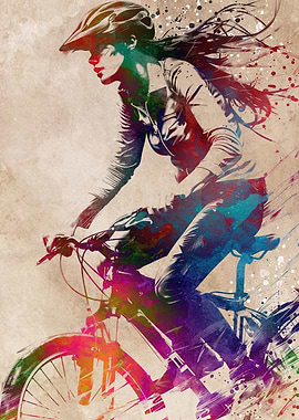 City bike sport art