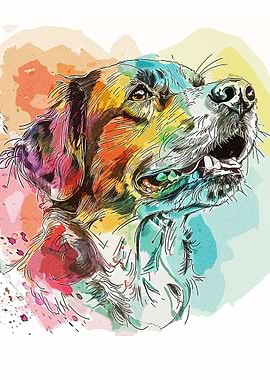Painting Colorful Dog