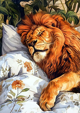 Lion wild cat animal art