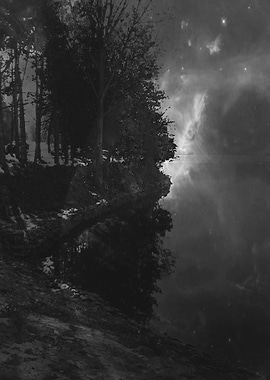 Monochrome lake midnight