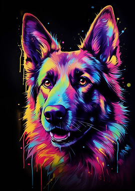 Neon German Shepherd