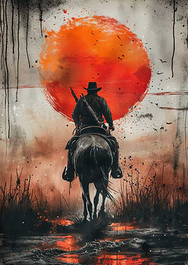 Cowboy in the desert