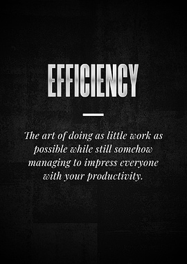 EFFICIENCY The art of doin