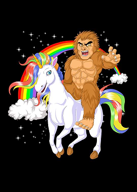 bigfoot riding unicorn