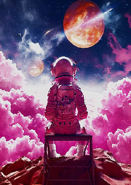Astronaut Planet Art