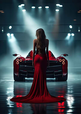 Pagani Huayra Girl in red