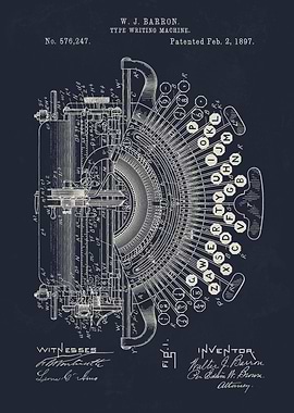 Type writing machine 1897