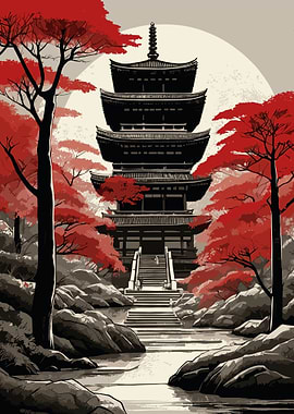 Japanese Temple Forest