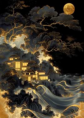 Beautiful Village Moon