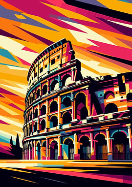 the Colosseum wpap pop art
