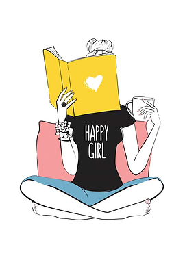 Happy Girl Reading
