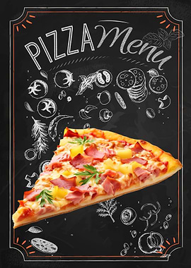 Chalkboard Pizza Hawaii