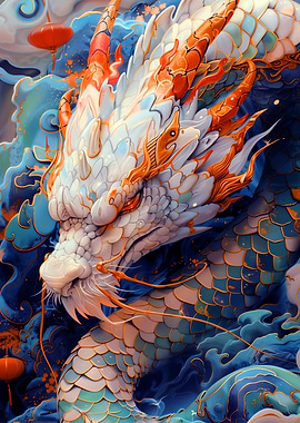 White Dragon Kintsugi Art