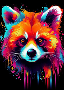 Neon Red Panda