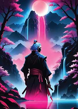 cherry blossom neon art