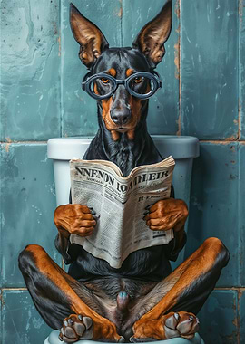 funny dog read book