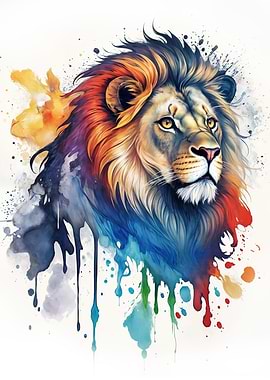 Watercolor Lion