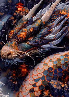 Black Dragon Kintsugi Art