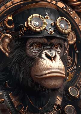 Steampunk Chimp Ape Animal