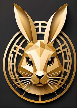 Paper Gold Bunny