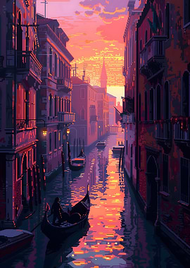 Italy Venice Pixel Art