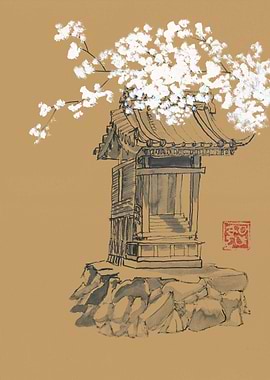 shrine on brown paper