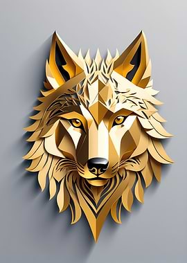 Paper Gold Wolf