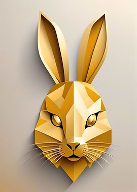 Paper Gold Bunny