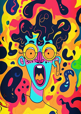 Funny screaming face