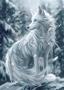 White Wolf Winter Guardian