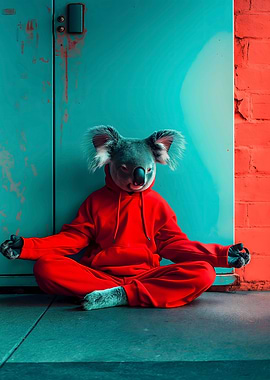 Meditating koala
