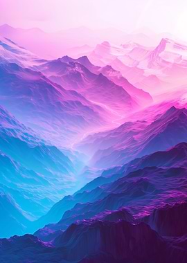 Pastel Mountain Landscape