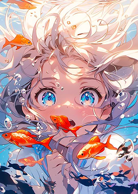 The girl and the Fishes