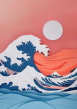 Great Wave Paper Craft