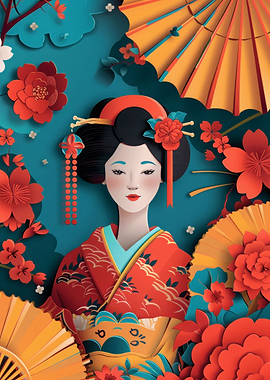 Geisha Flat Paper Craft