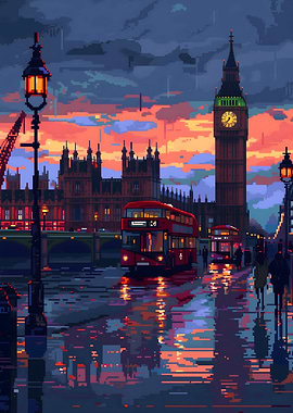 London Pixel Art 8bit