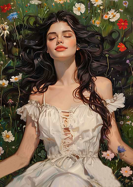 Woman With a Green Field