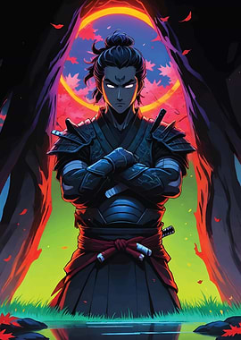 Samurai Neon Glowing