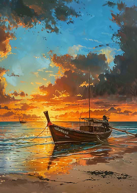 Fisher Boat On Beach