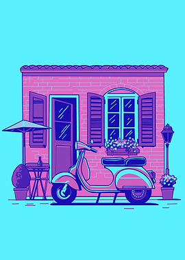Vintage Scooter Neon