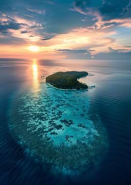 Tropical Paradise at Dusk