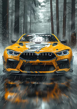 BMW M8 Power in the Rain