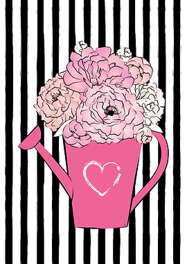 Flowers in watering can