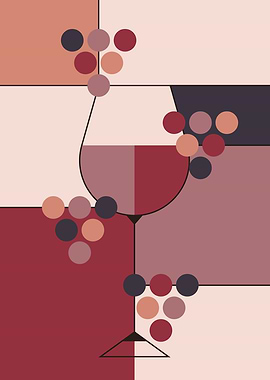 Abstract glass of wine