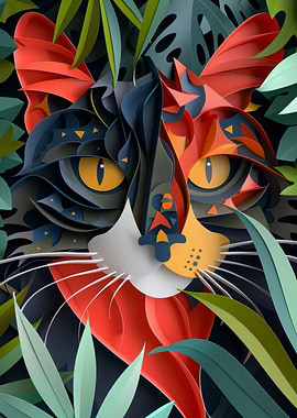 Cat Flat Paper Craft